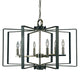 Framburg 3055 PN/MBLACK Camille Six Light Chandelier, Polished Nickel with Matte Black Accents Main Image.jpg