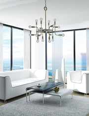 Framburg 3056 PN/MBLACK Fusion 16 Light Chandelier, Polished Nickel with Matte Black Accents Alternate Image.jpg