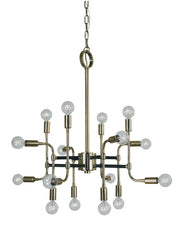 Framburg 3056 PN/MBLACK Fusion 16 Light Chandelier, Polished Nickel with Matte Black Accents Main Image.jpg