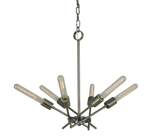 Framburg 3076 PN Quasar Six Light Chandelier, Polished Nickel Main Image.jpg