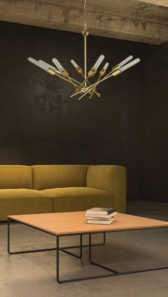 Framburg 3078 SB Quasar Eight Light Chandelier, Satin Brass Alternate Image.jpg