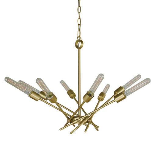 Framburg 3078 SB Quasar Eight Light Chandelier, Satin Brass Main Image.jpg