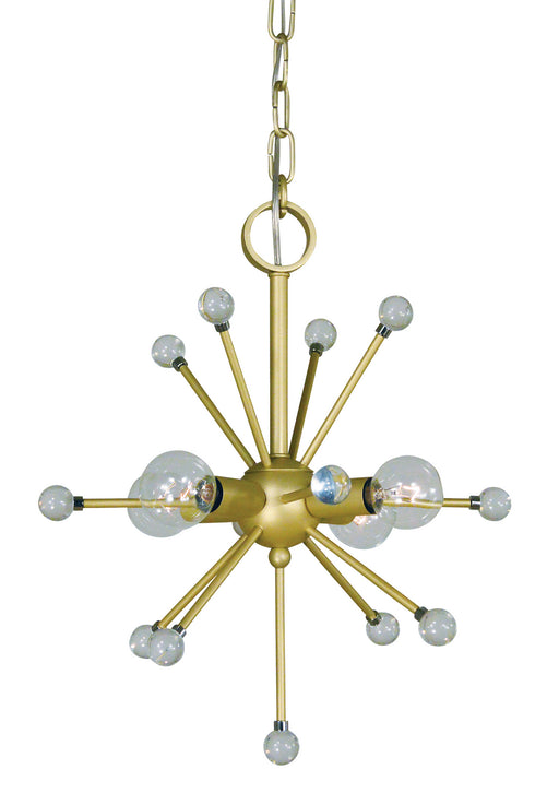 Framburg 3084 SB Supernova Four Light Chandelier, Satin Brass Main Image.jpg