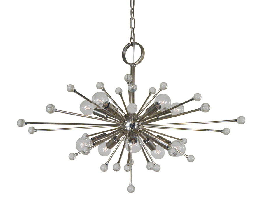 Framburg 3085 PN Supernova Ten Light Chandelier, Polished Nickel Main Image.jpg