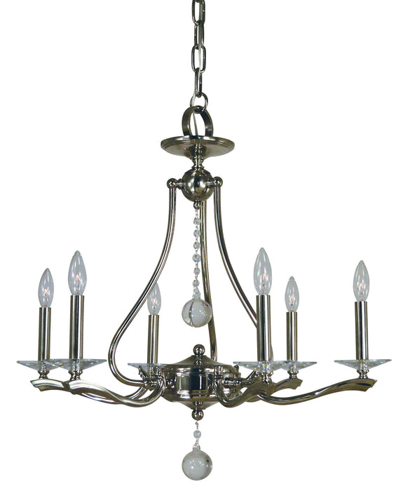 Framburg 3096 PN Allena Six Light Chandelier, Polished Nickel Main Image.jpg