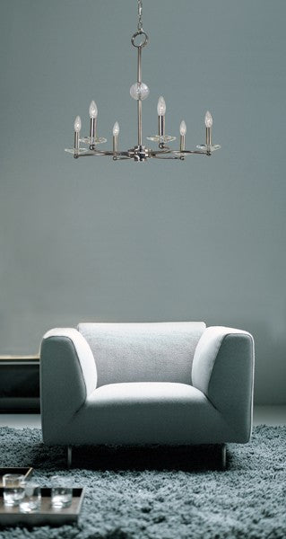 Framburg 3106 PN Pirouette Six Light Chandelier, Polished Nickel Alternate Image.jpg