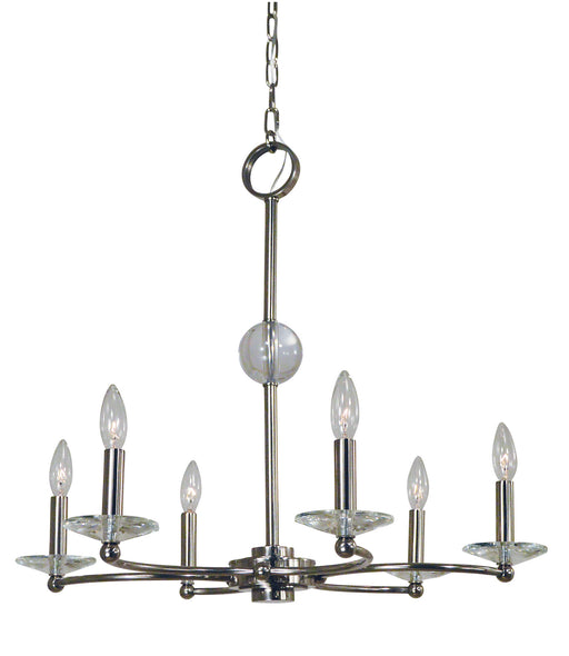 Framburg 3106 PN Pirouette Six Light Chandelier, Polished Nickel Main Image.jpg