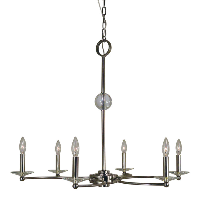 Framburg 3108 PN Pirouette Six Light Chandelier, Polished Nickel Main Image.jpg