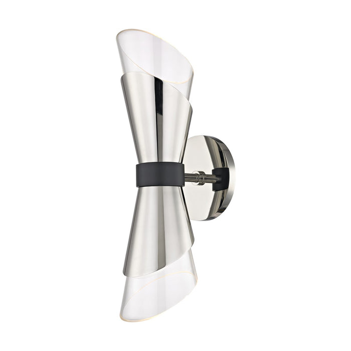 Mitzi H130102-PN/BK Angie LED Wall Sconce, Polished Nickel/Black Main Image.jpg