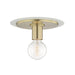 Mitzi H137501S-AGB/WH Milo One Light Flush Mount, Aged Brass/Soft Off White Main Image.jpg