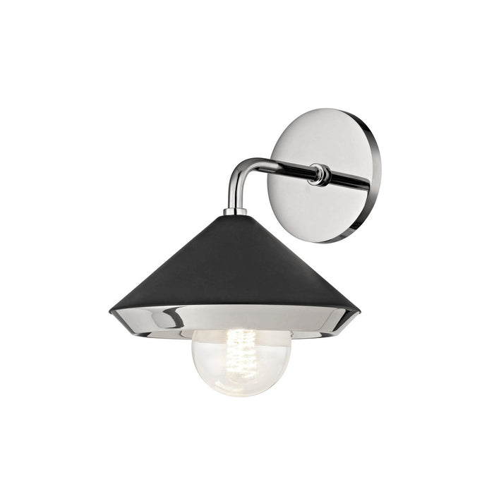 Mitzi H139101-PN/BK Marnie One Light Wall Sconce, Polished Nickel/Black Main Image.jpg