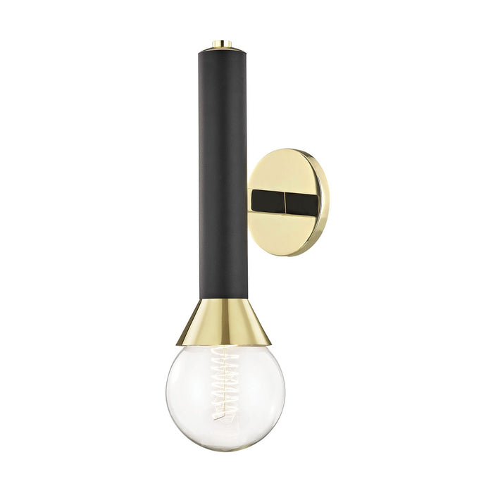 Mitzi H169101-PB/BK Via One Light Wall Sconce, Polished Brass/Black Main Image.jpg