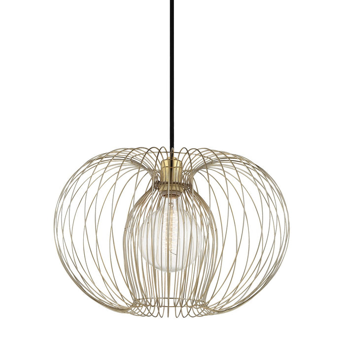 Mitzi H181701L-PB Jasmine One Light Pendant, Polished Brass Main Image.jpg