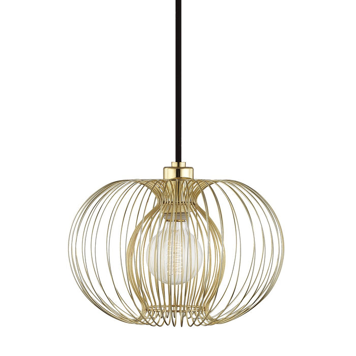 Mitzi H181701S-PB Jasmine One Light Pendant, Polished Brass Main Image.jpg