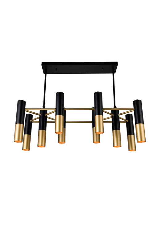 CWI Lighting 1015P32-10-129 Anem Ten Light Chandelier Matte Black & Satin Gold.jpg