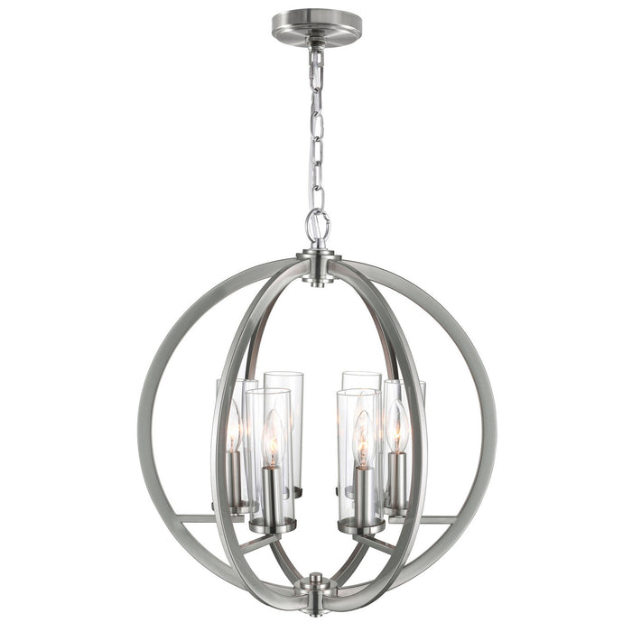 CWI Lighting 9951P19-6-606 Elton Six Light Chandelier Satin Nickel Alt 2.jpg