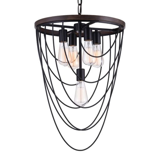 CWI Lighting 9962P17-5-101 Gala Five Light Chandelier Black Alt 1.jpg