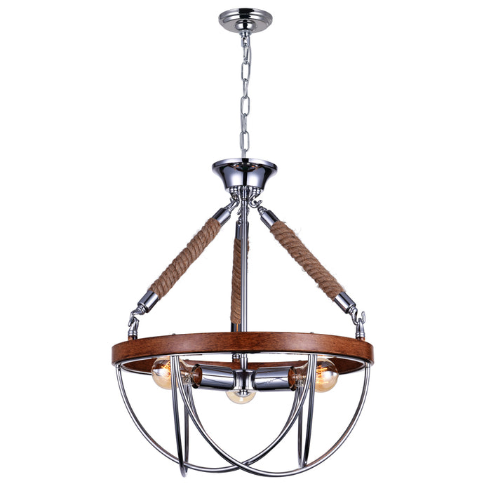 CWI Lighting 9965P18-3-601 Parana Three Light Chandelier, Chrome Alternate Image 3.jpg