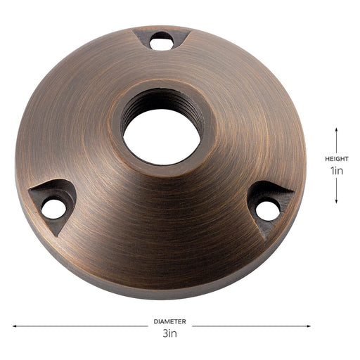 Kichler 15493CBR Round Mounting Base, Centennial Brass (2)