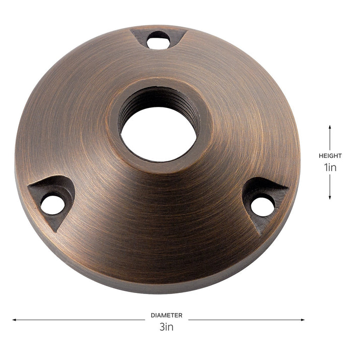 Kichler 15493CBR Round Mounting Base, Centennial Brass (2)