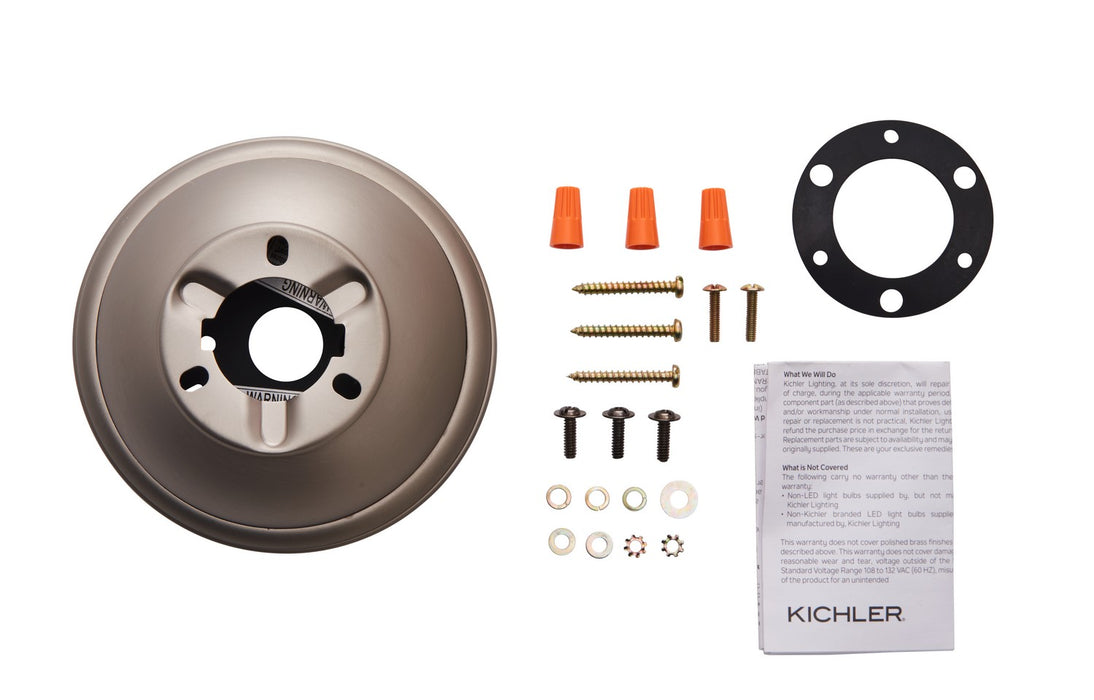 Kichler 337008NI Flush Mount Kit, Brushed Nickel (2)