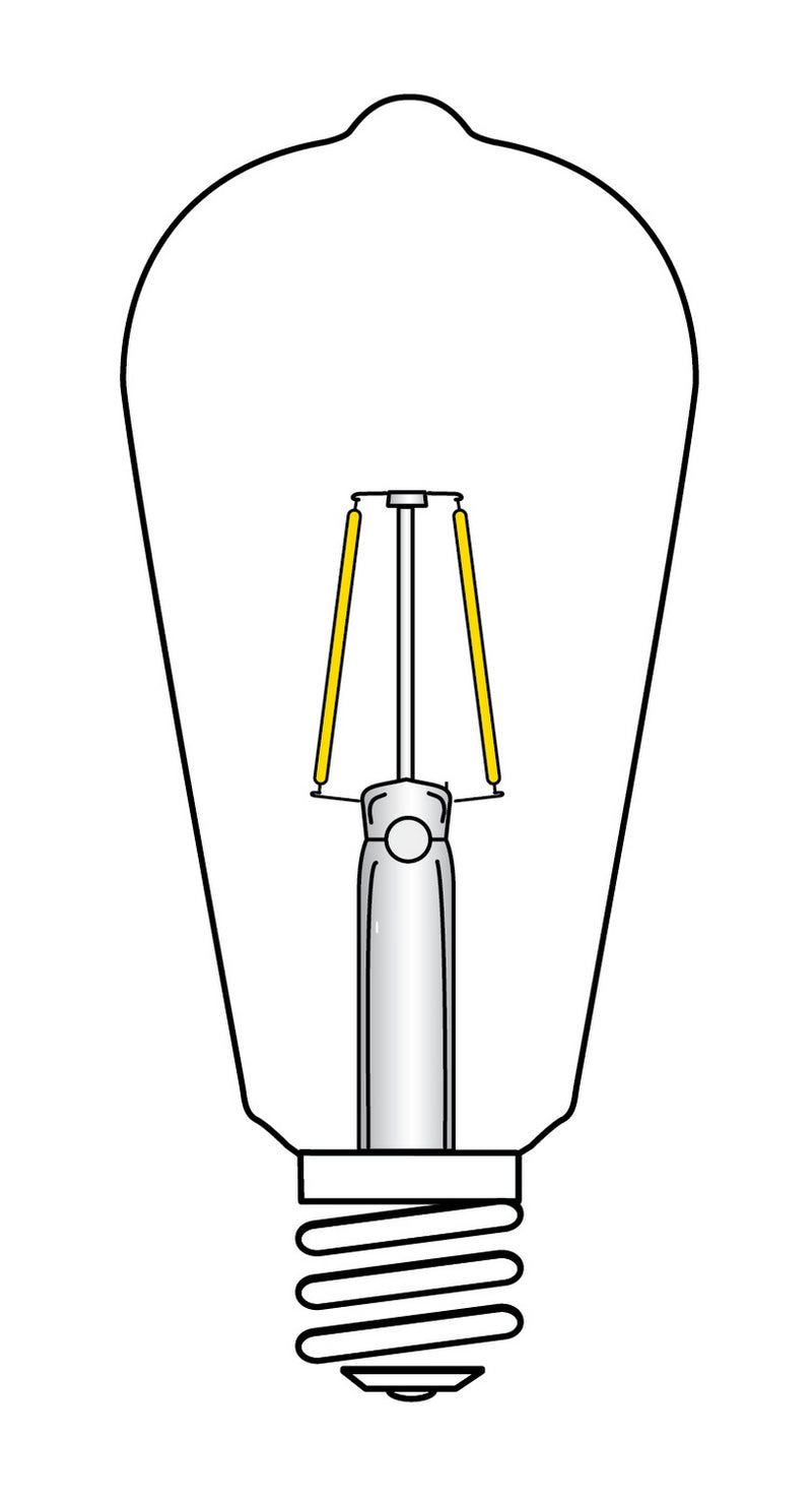 Satco S9579 Light Bulb, Transparent Amber Alternate Image.jpg