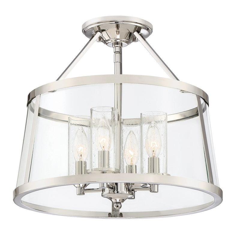 Quoizel BAW1716PK Barlow Four Light Semi-Flush Mount, Polished Nickel Main Image.jpg
