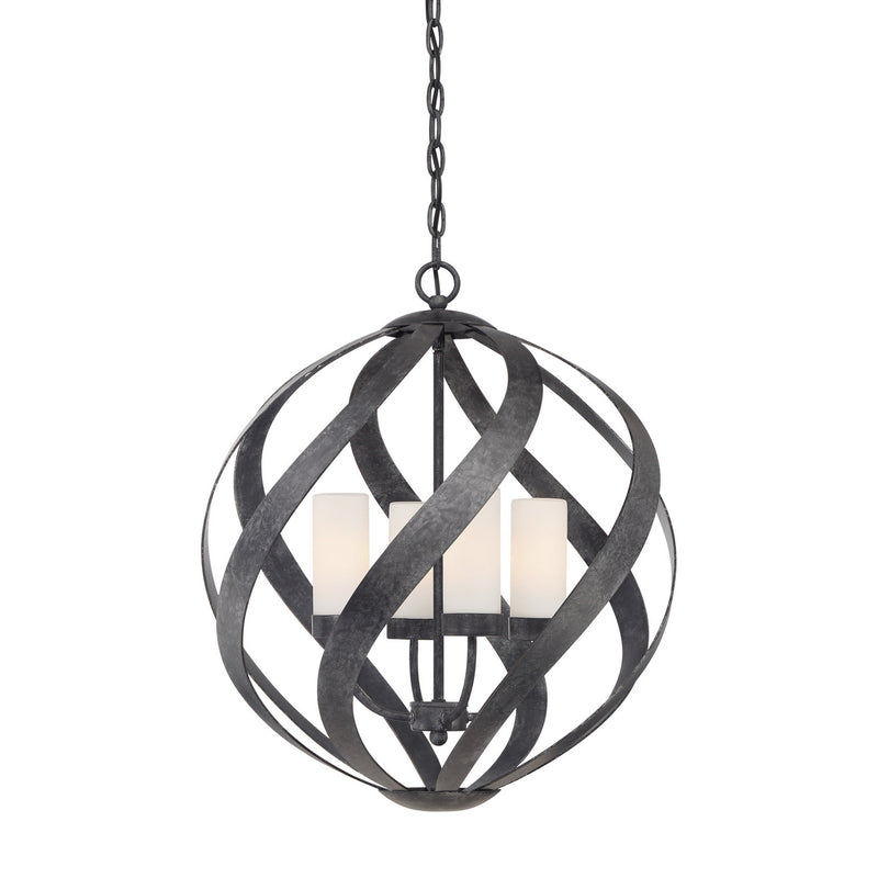 Quoizel BMS2820OK Blacksmith Four Light Pendant, Old Black Finish Main Image.jpg