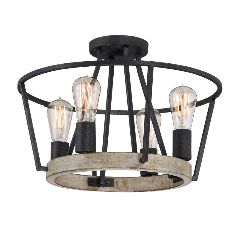 Quoizel BRT1717GK Brockton Four Light Semi-Flush Mount, Grey Ash Alternate Image 4.jpg