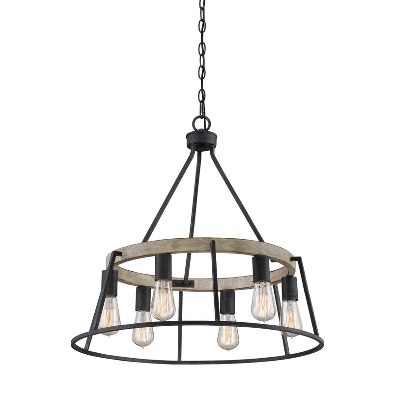 Quoizel BRT5006GK Brockton Six Light Chandelier, Grey Ash Alternate Image 3.jpg