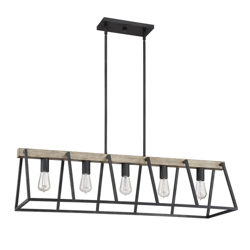 Quoizel BRT542GK Brockton Five Light Island Chandelier, Grey Ash Alternate Image.jpg