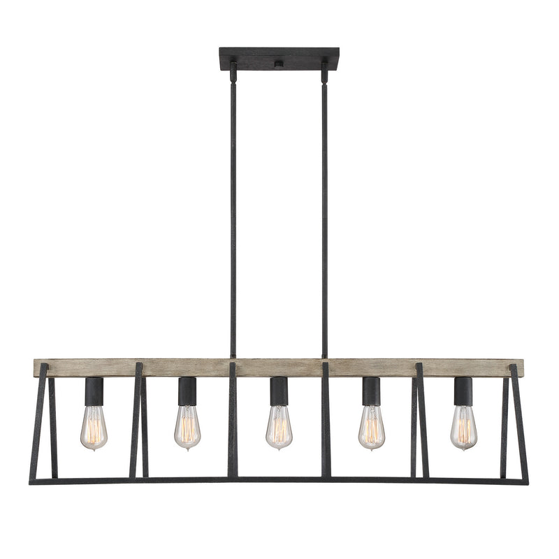 Quoizel BRT542GK Brockton Five Light Island Chandelier, Grey Ash Alternate Image 2.jpg