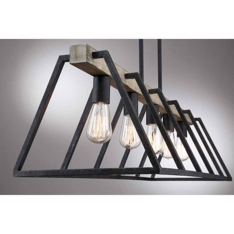 Quoizel BRT542GK Brockton Five Light Island Chandelier, Grey Ash Alternate Image 3.jpg