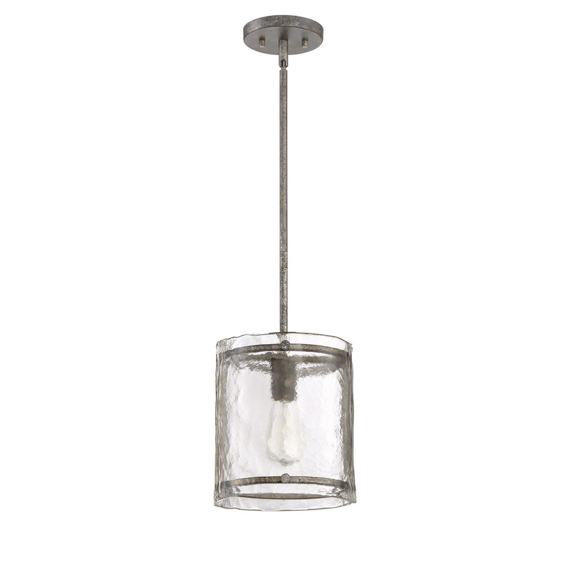 Quoizel FTS1509MM Fortress One Light Mini Pendant, Mottled Silver Alternate Image.jpg