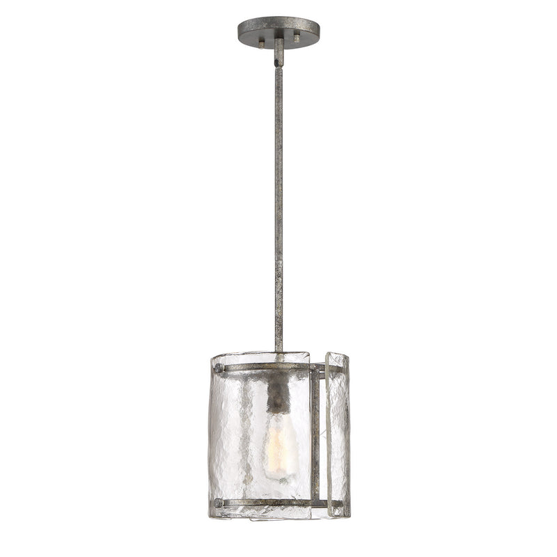 Quoizel FTS1509MM Fortress One Light Mini Pendant, Mottled Silver Alternate Image 2.jpg