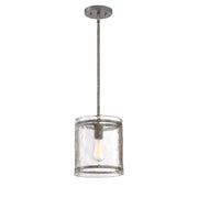 Quoizel FTS1509MM Fortress One Light Mini Pendant, Mottled Silver Main Image.jpg