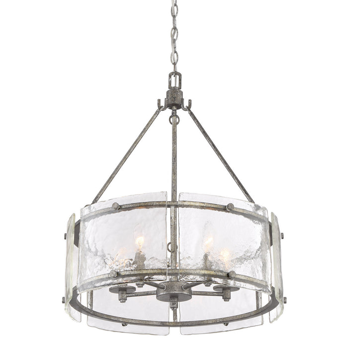 Quoizel FTS2821MM Fortress Five Light Pendant, Mottled Silver Alternate Image 2.jpg