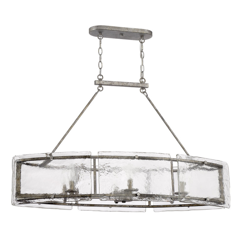 Quoizel FTS638MM Fortress Six Light Island Chandelier, Mottled Silver Alternate Image.jpg