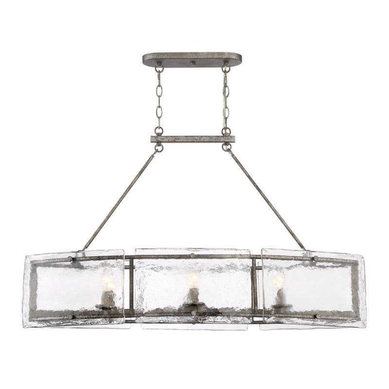 Quoizel FTS638MM Fortress Six Light Island Chandelier, Mottled Silver Alternate Image 2.jpg