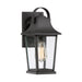 Quoizel GLV8406MB Galveston One Light Outdoor Wall Lantern, Mottled Black Main Image.jpg