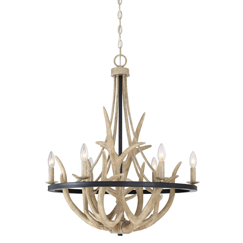 Quoizel JR5006EK Journey Six Light Chandelier, Earth Black Main Image.jpg
