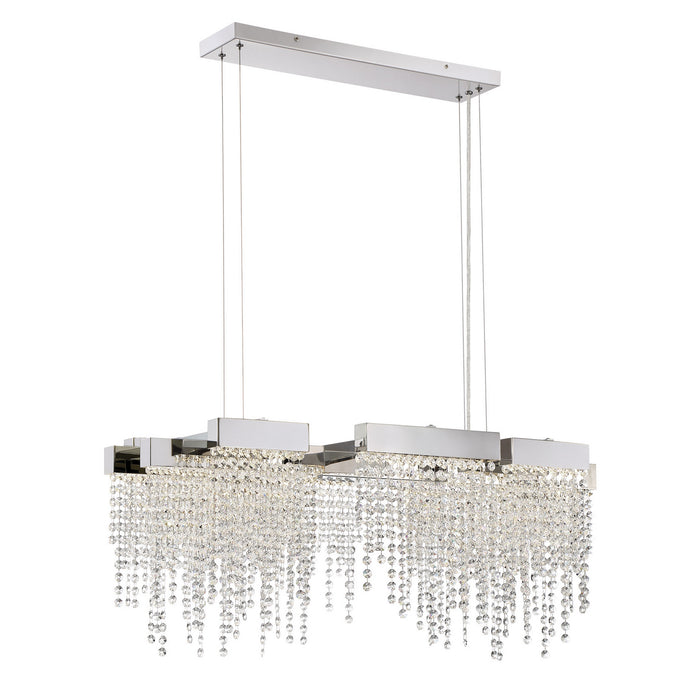 Quoizel PCCL1033PK Crystal Falls LED Island Chandelier, Polished Nickel Main Image.jpg