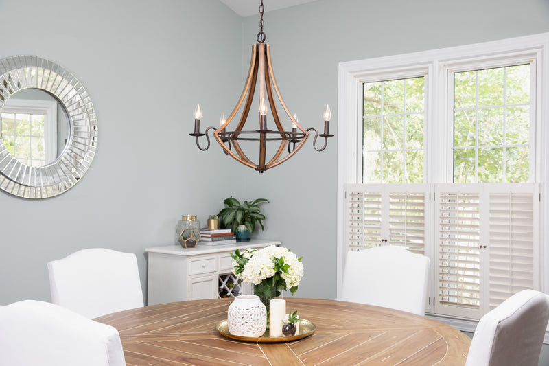 Quoizel SHR5005RK Shire Five Light Chandelier, Rustic Black Alternate Image.jpg