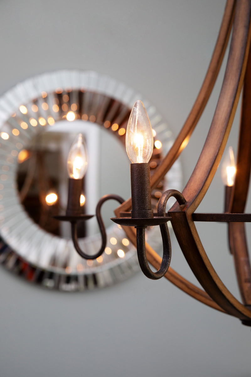 Quoizel SHR5005RK Shire Five Light Chandelier, Rustic Black Alternate Image 3.jpg