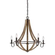 Quoizel SHR5005RK Shire Five Light Chandelier, Rustic Black Main Image.jpg