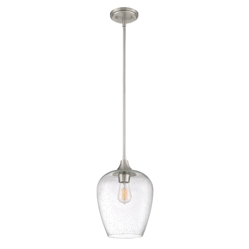 Quoizel TWE1510BN Towne One Light Mini Pendant, Brushed Nickel Main Image.jpg