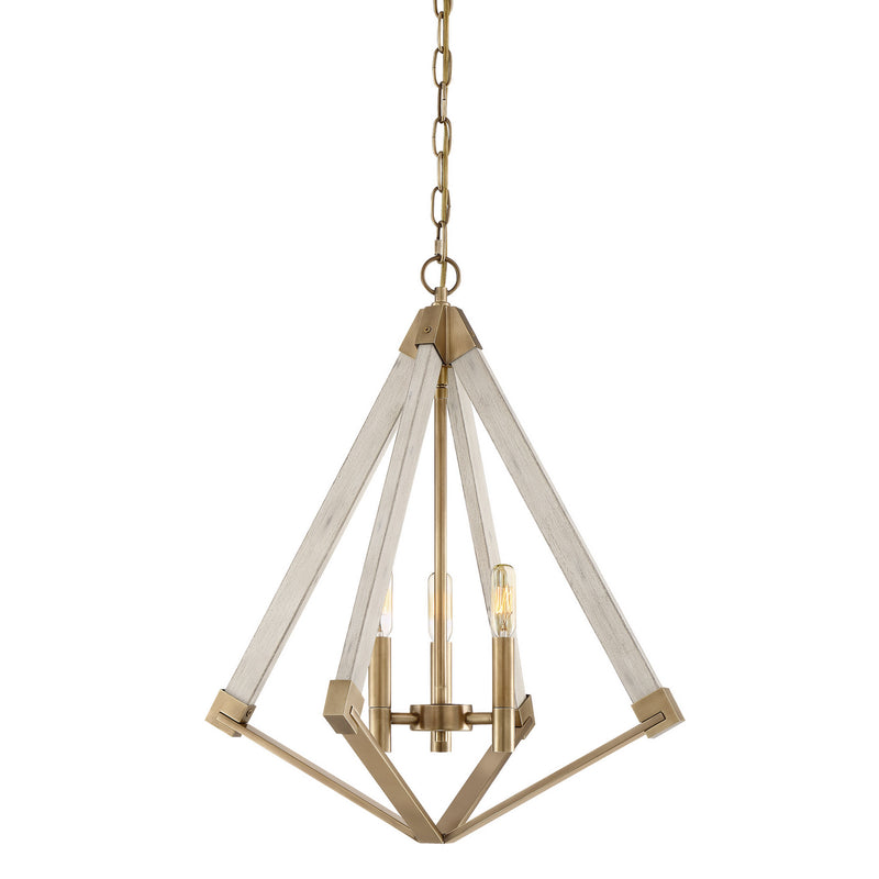 Quoizel VP5203WS Viewpoint Three Light Foyer Pendant, Weathered Brass Main Image.jpg