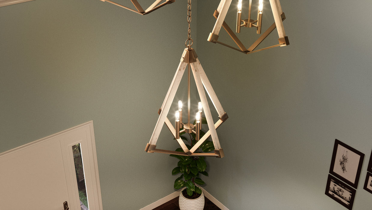 Quoizel VP5204WS Viewpoint Four Light Foyer Pendant, Weathered Brass Alternate Image 3.jpg