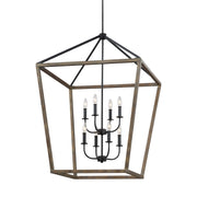 Visual Comfort Studio F3194/8WOW/AF Gannet Eight Light Chandelier, Weathered Oak Wood / Antique Forged Iron Alternate Image.jpg