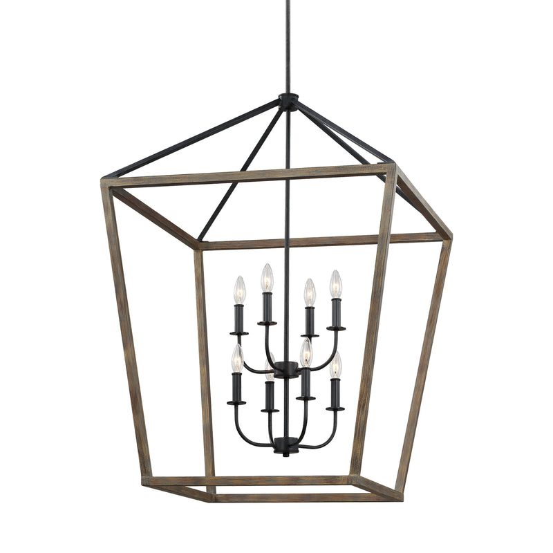 Visual Comfort Studio F3194/8WOW/AF Gannet Eight Light Chandelier, Weathered Oak Wood / Antique Forged Iron Alternate Image.jpg